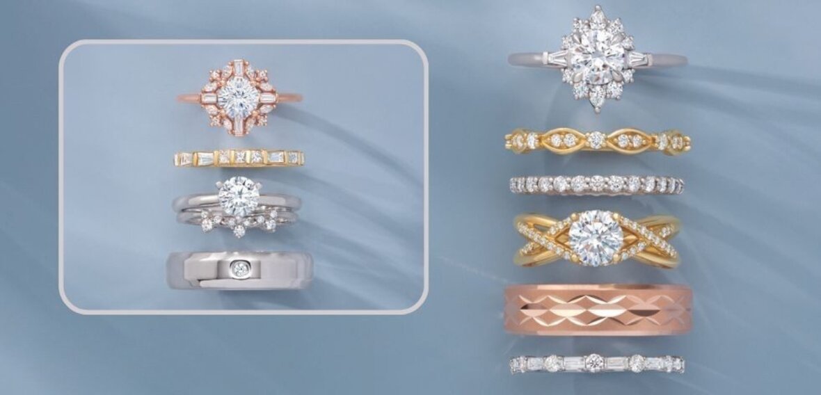 Diamond engagement ring showing an eye-clean stone in a G-H color grade