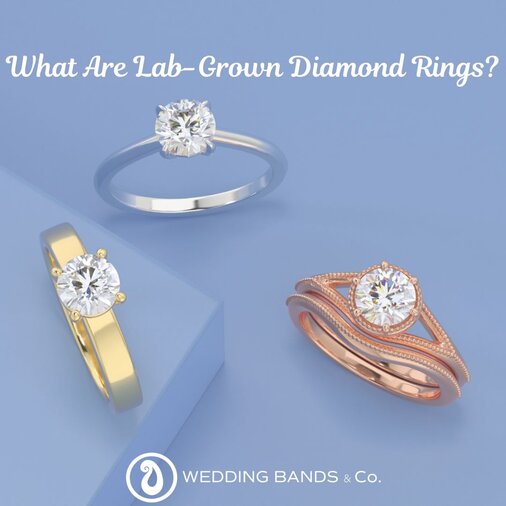 Stack of gold wedding bands with diamond details displayed for choosing the right wedding ring by Wedding Bands & Co.