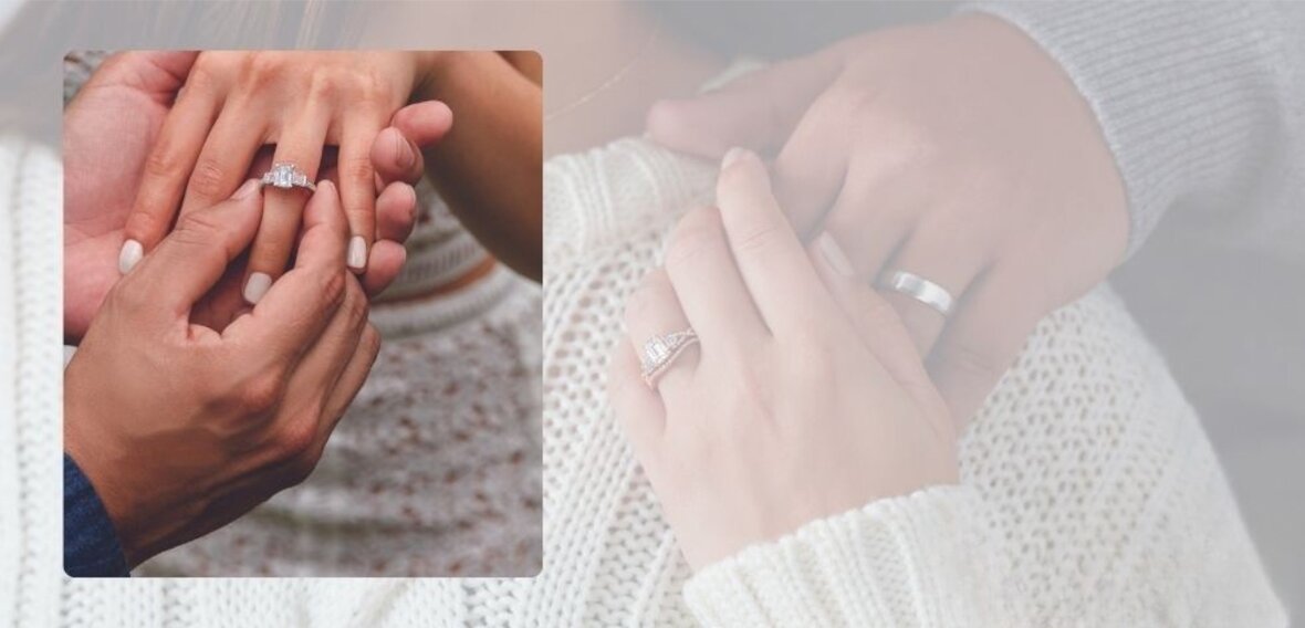 Platinum engagement ring with a 2-carat lab-grown oval center diamond, an example of the finished custom design