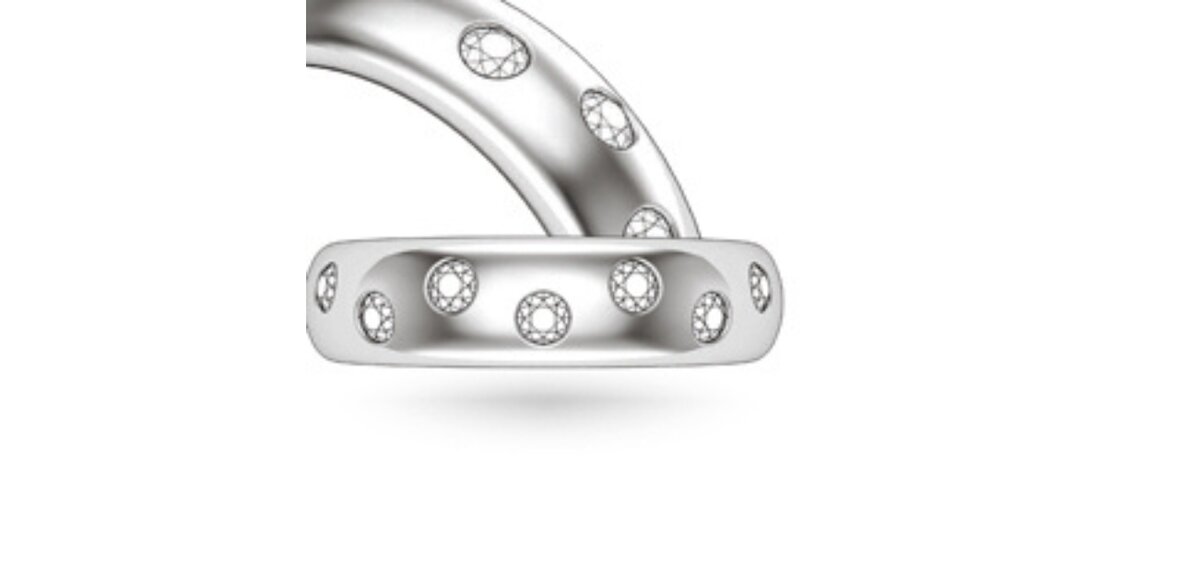 Engagement ring band showing a channel-set diamond row" / "Ring with a bezel setting fully surrounding the diamond" / "Ring with diamonds set between metal bars" (one per section, matched to that setting)