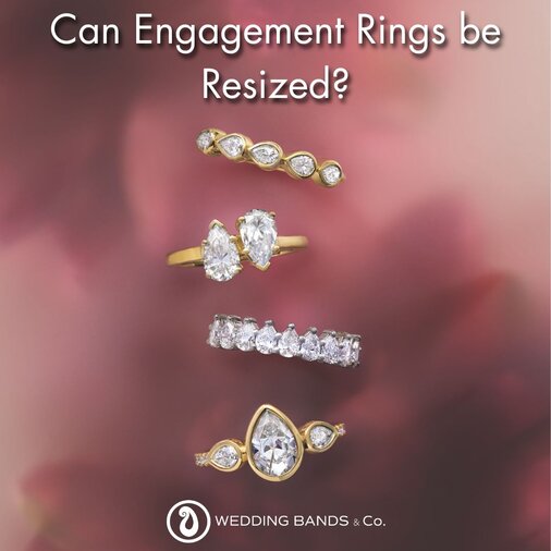 Stack of gold wedding bands with diamond details displayed for choosing the right wedding ring by Wedding Bands & Co.