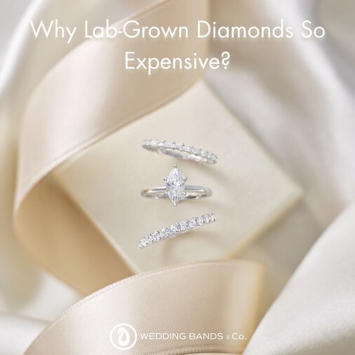 Stack of gold wedding bands with diamond details displayed for choosing the right wedding ring by Wedding Bands & Co.