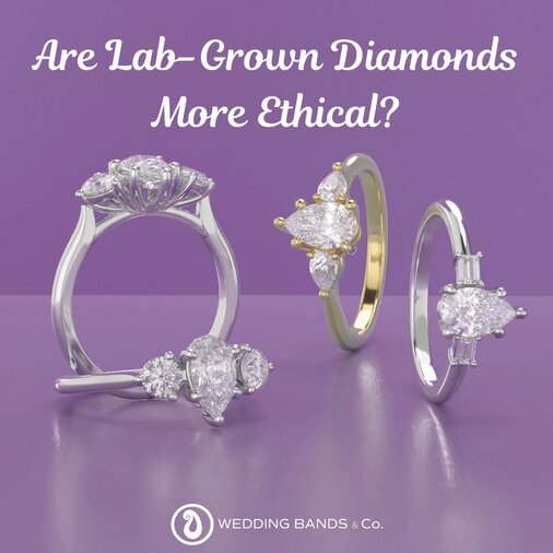 Stack of gold wedding bands with diamond details displayed for choosing the right wedding ring by Wedding Bands & Co.