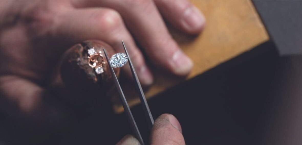 Custom engagement ring crafted in-house by a Chicago jeweler