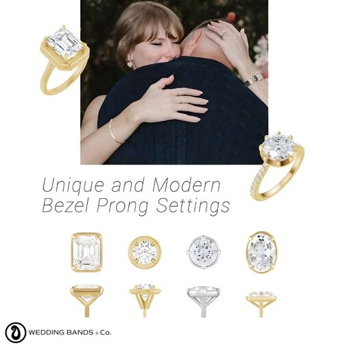 Stack of gold wedding bands with diamond details displayed for choosing the right wedding ring by Wedding Bands & Co.