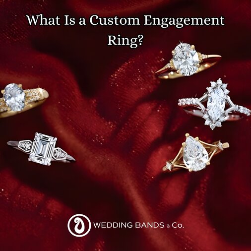 Custom engagement ring design consultation with jeweler showing diamond selection and design sketches