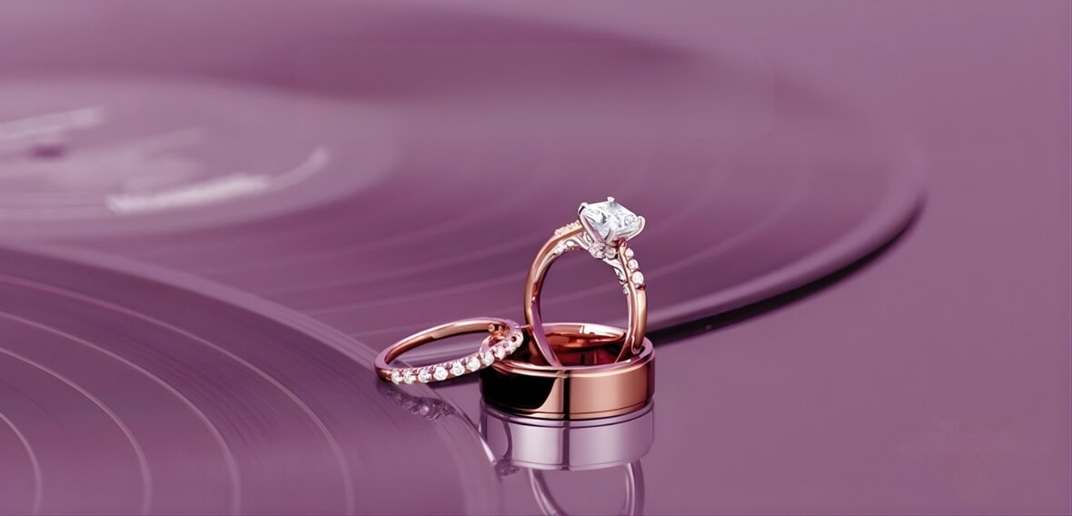 White and yellow gold diamond engagement rings showing resizing and fit adjustment options