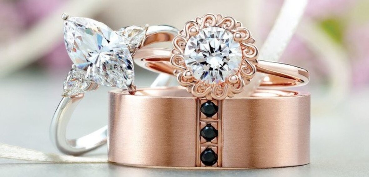 Custom-fitted wedding ring settings designed to complement an engagement ring