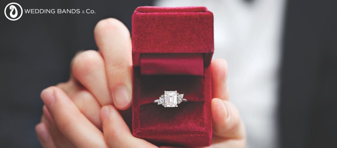 Diamond engagement rings displayed after an unsuccessful proposal, illustrating return and resale options