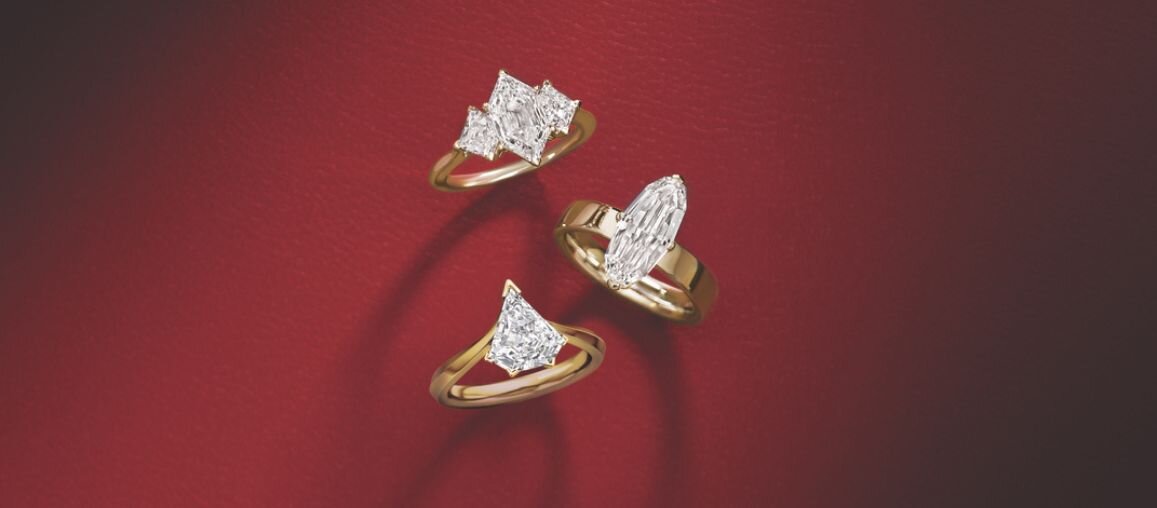 Diamond engagement ring being considered for pawn or resale after a rejected proposal