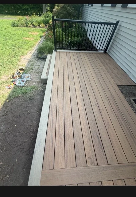 Composite Side Deck with Black Railing — Pennsylvania