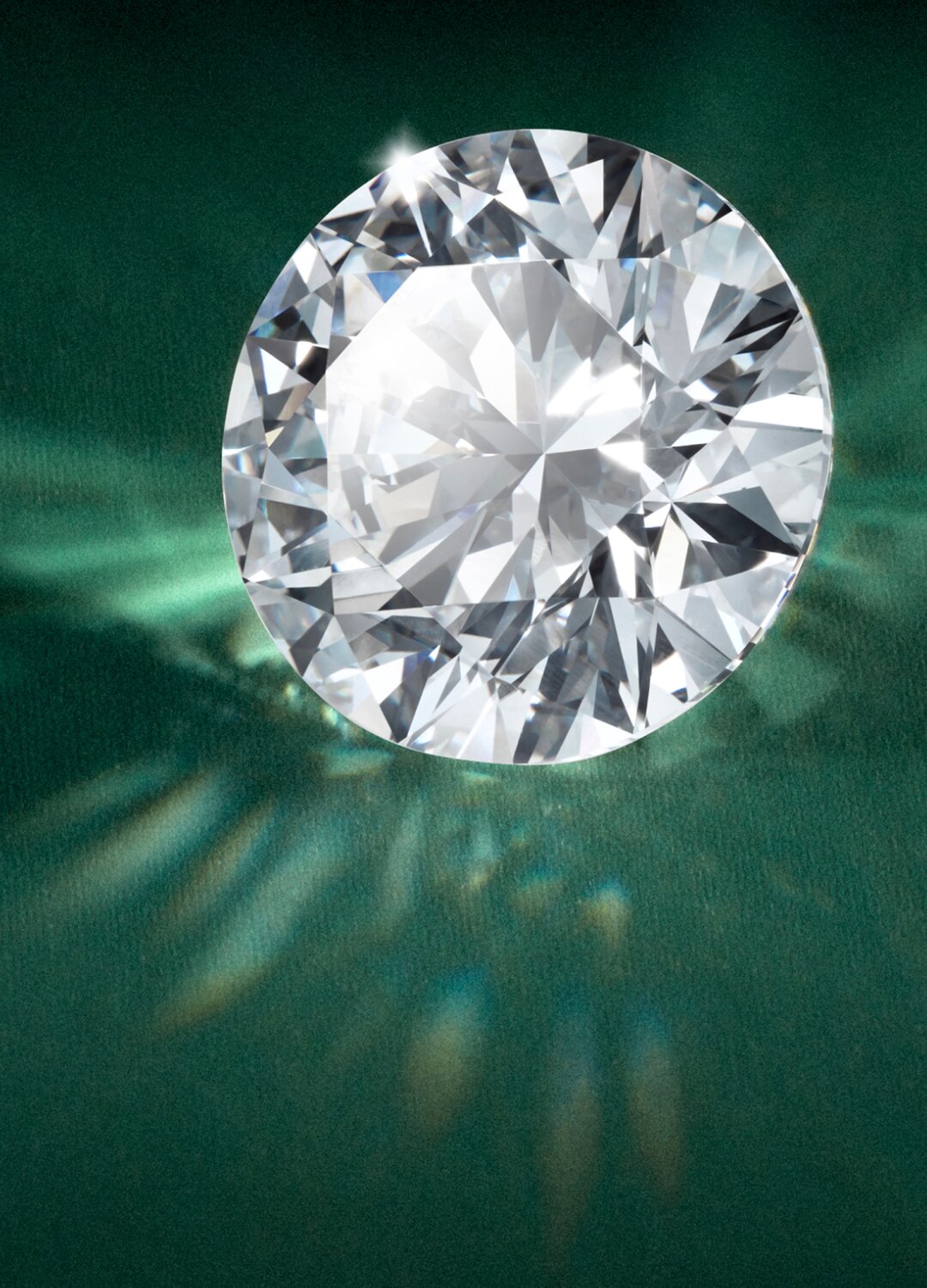 Close-up of someone's hand wearing a diamond engagement ring, emphasizing transparency and brilliance