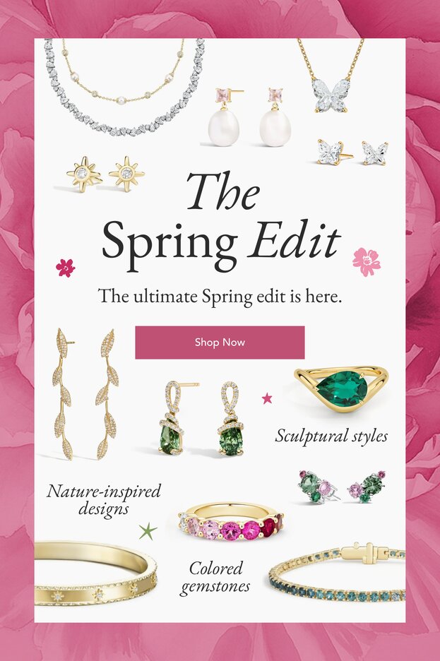 Assortment of trending fine jewelry pieces for Spring.