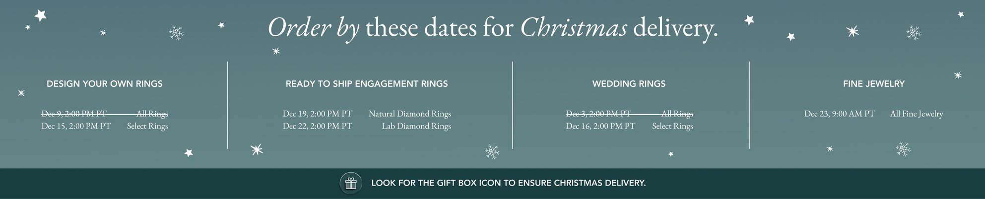 shipping cut off calendar