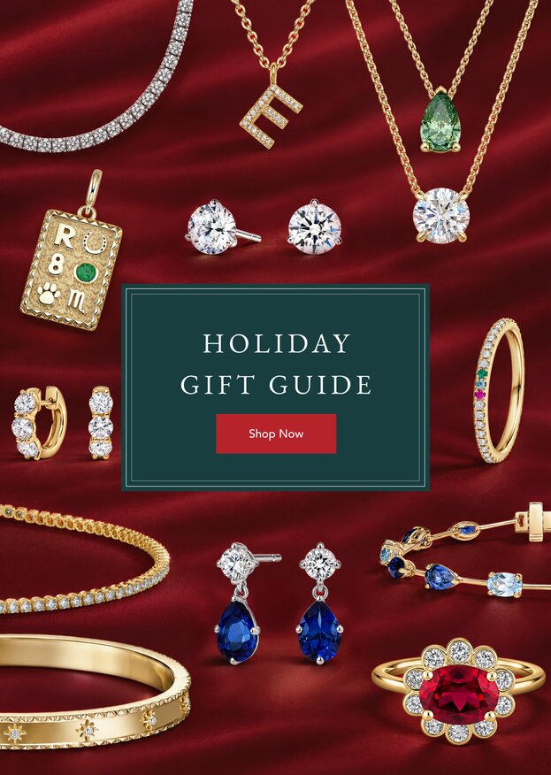 Assortment of diamond and gemstone fine jewelry, perfect for holiday gifting.