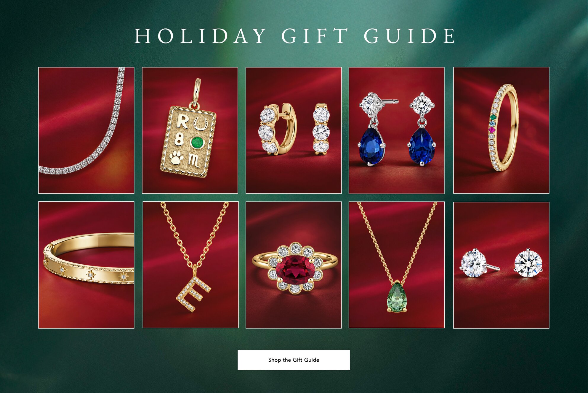 Assortment of diamond and gemstone fine jewelry, perfect for holiday gifting.