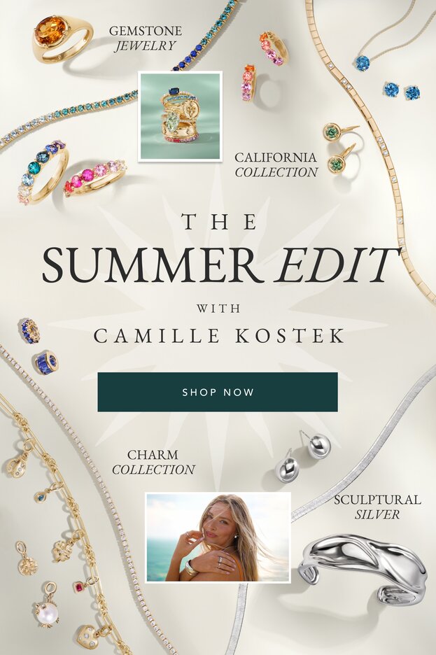 Assortment of trending fine jewelry pieces for Summer.