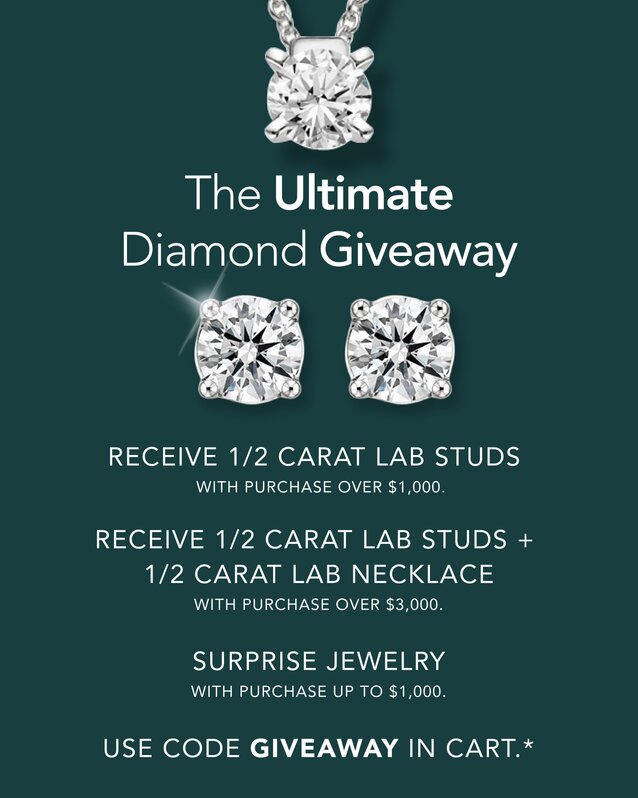 1/2 CT. TW. Lab Diamond Studs and Solitaire Necklace