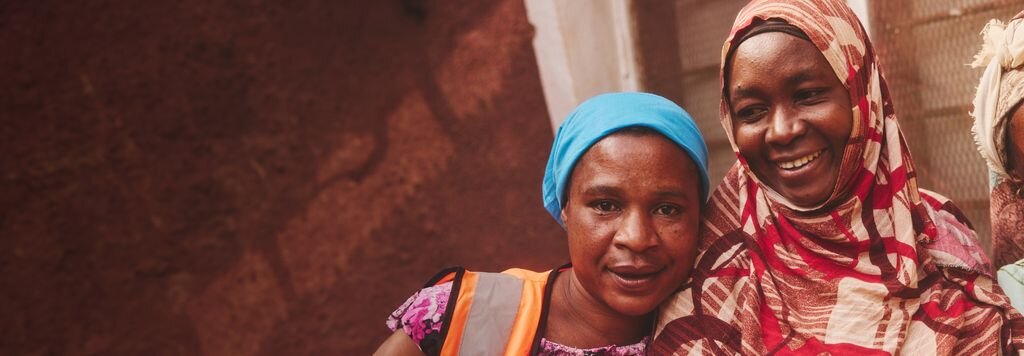 Portrait of two smiling women