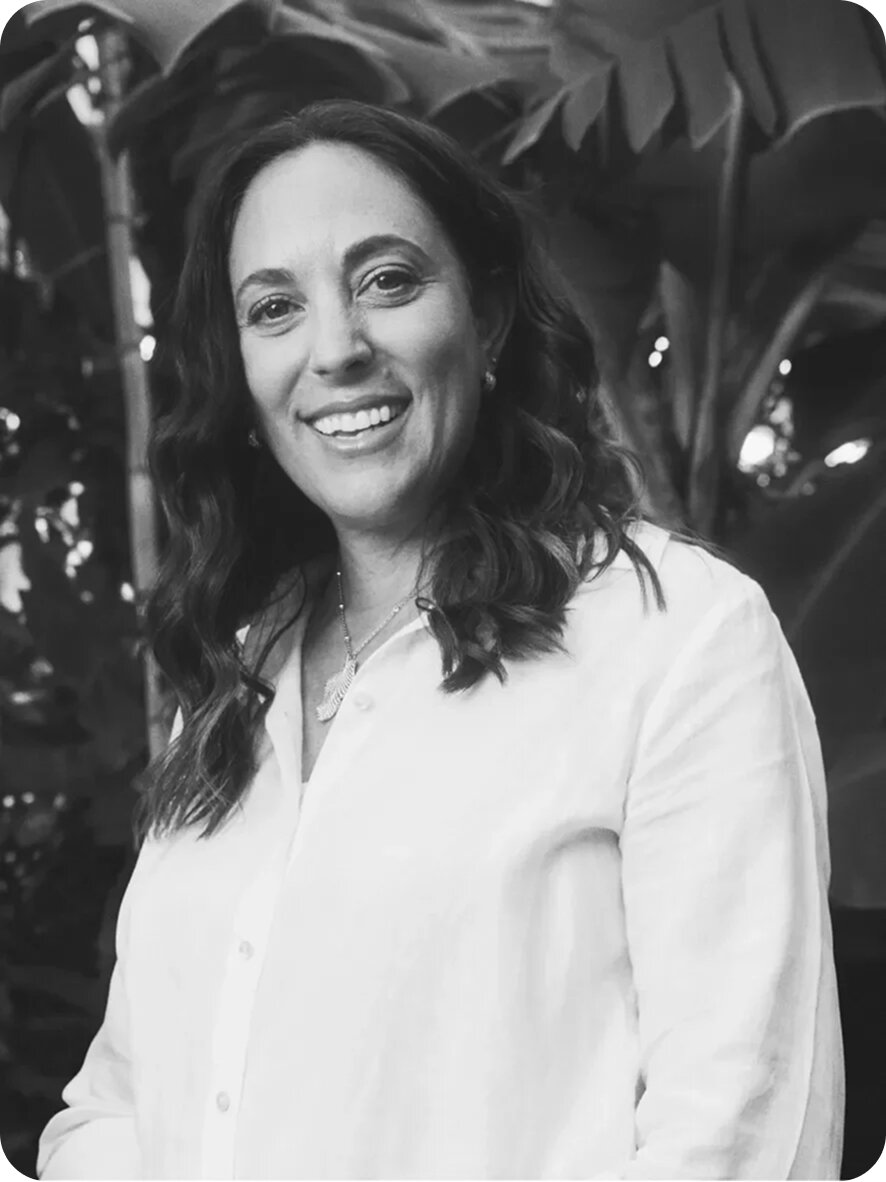 Black and white portrait photograph of Brilliant Earth CEO Beth Gerstein