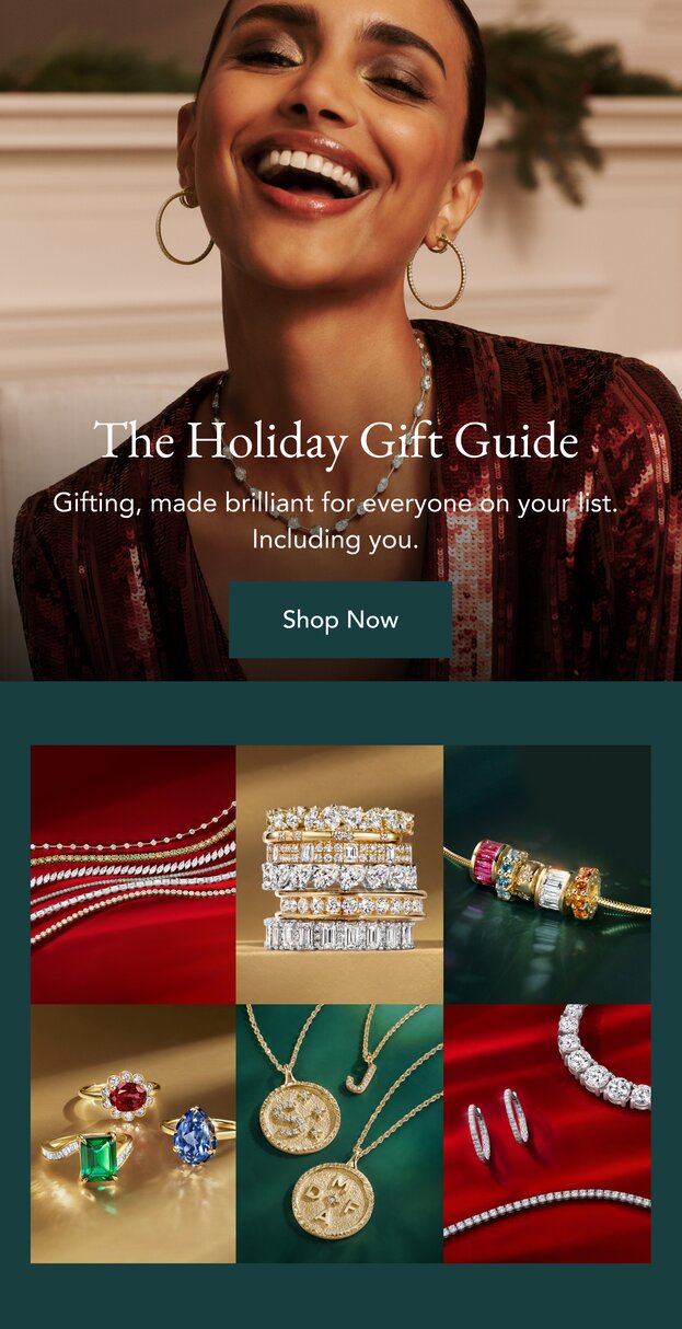 Assortment of diamond and gemstone fine jewelry, perfect for holiday gifting.
