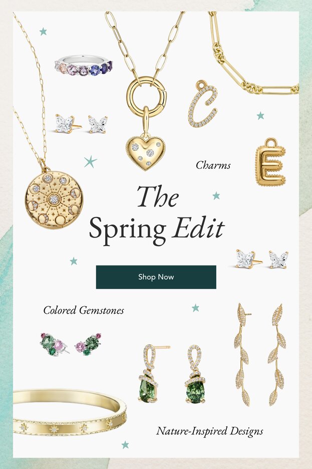 Assortment of trending fine jewelry pieces for Spring.