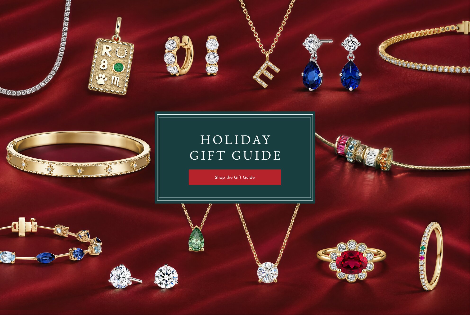 Assortment of diamond and gemstone fine jewelry, perfect for holiday gifting.