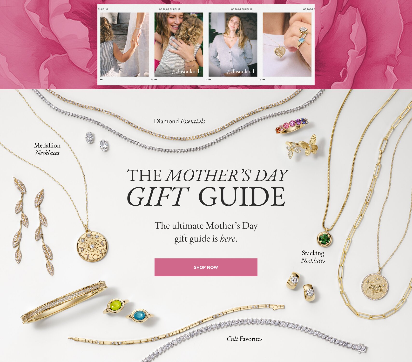 Assortment of fine jewelry perfect for Mother's Day gifting.
