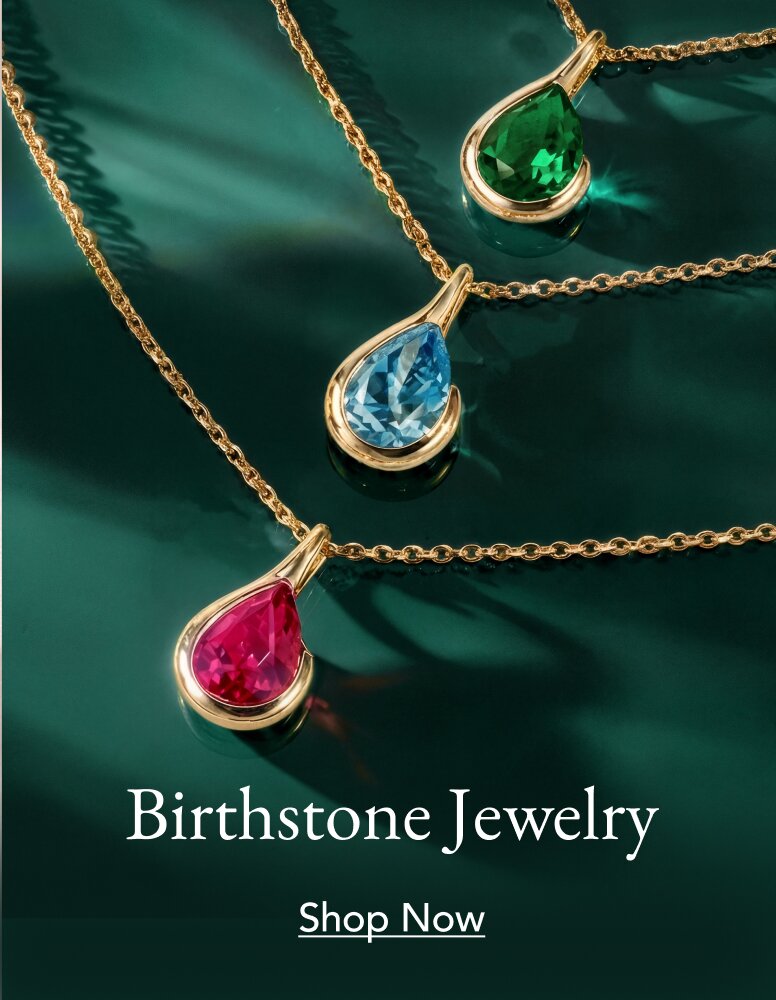 Three birthstone pendants.