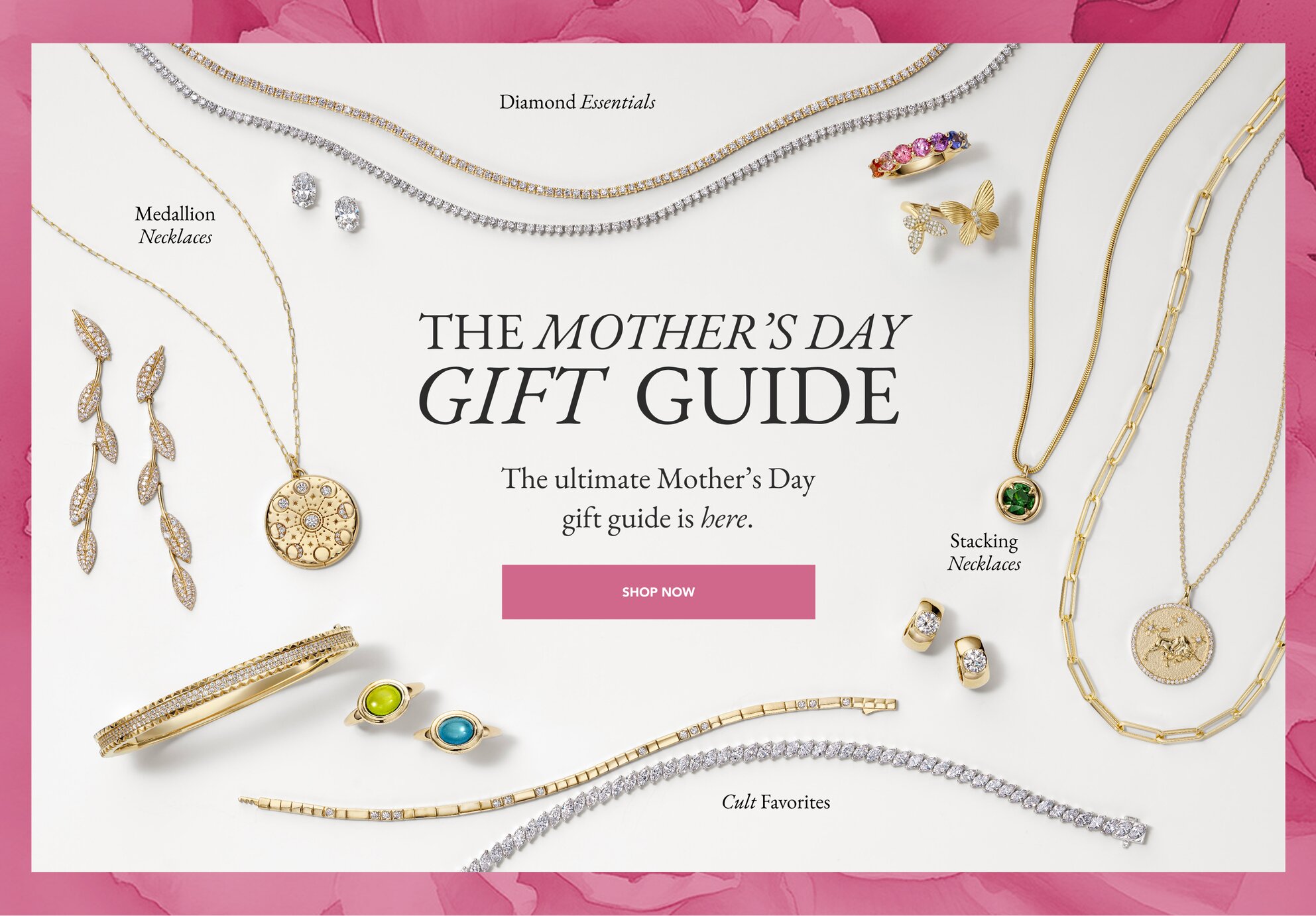 Assortment of fine jewelry perfect for Mother's Day gifting.
