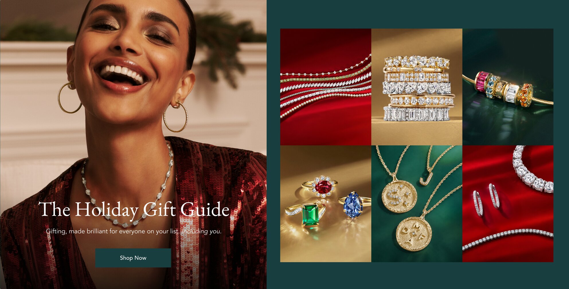 Assortment of diamond and gemstone fine jewelry, perfect for holiday gifting.