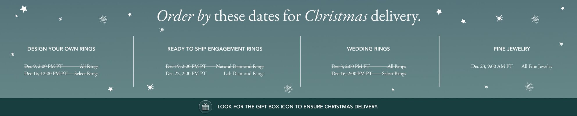 shipping cut off calendar