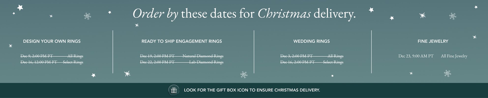 shipping cut off calendar