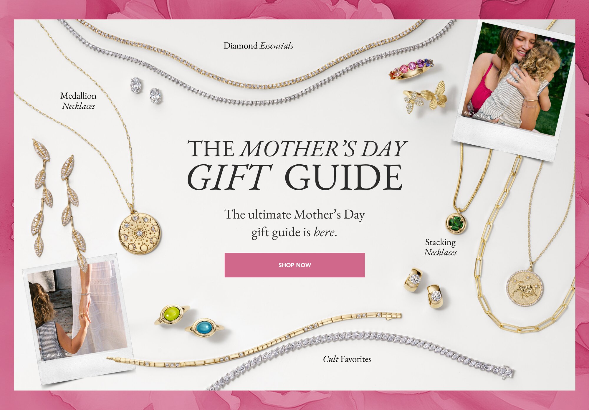 Assortment of fine jewelry perfect for Mother's Day gifting.