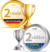 Ein goldener und ein silberner Pokal