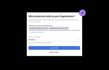 Updated UI for Inviting Users