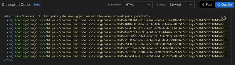 copying code generated in Builder