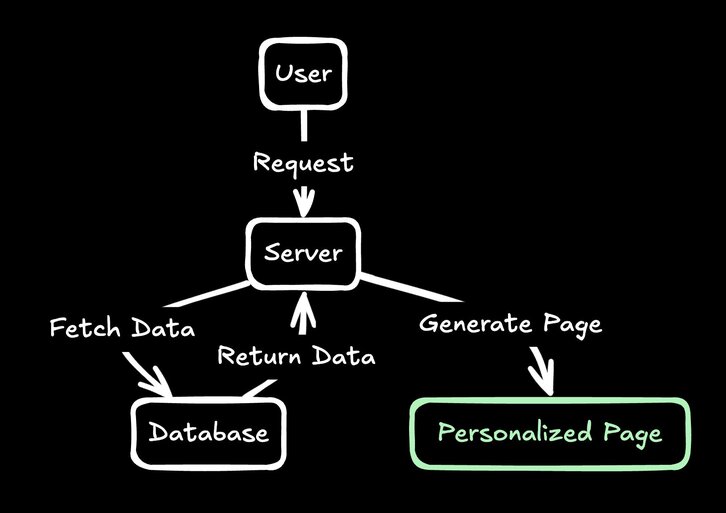 Diagram of server side rendering flow