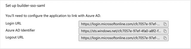 Screenshot of info to get from Azure that you'll need to provide in the Builder config.