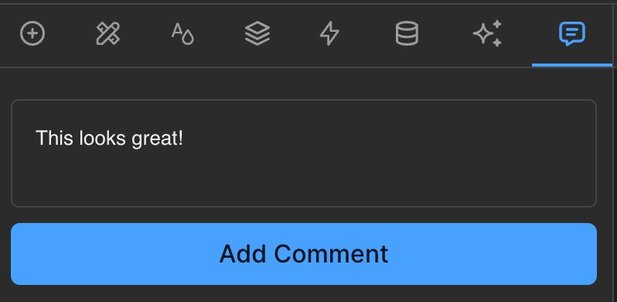 Image of a comment form with a note and an Add Comment button.