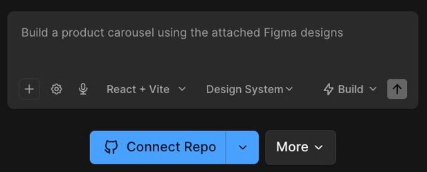 Landing page of Fusion, showing the prompt section and a "Connect Repo" button.