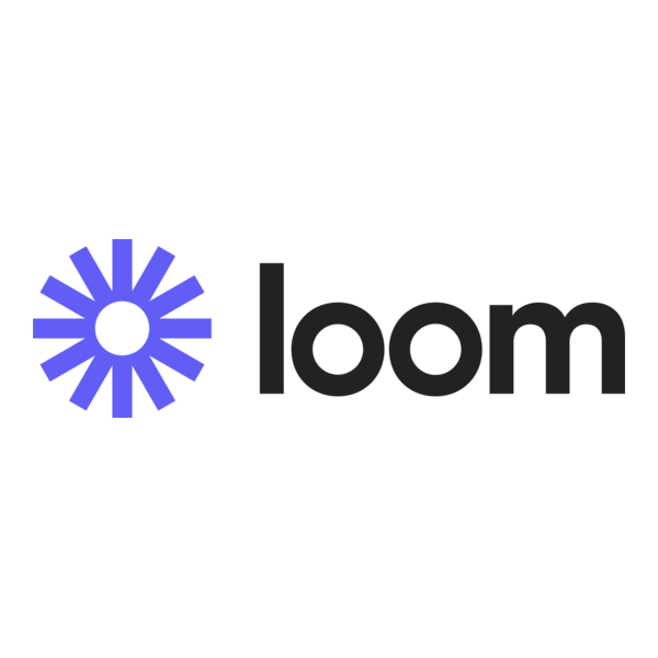 The Loom logo featuring a stylized blue circular starburst icon to the left of the word "loom" in a bold, black, sans-serif typeface.