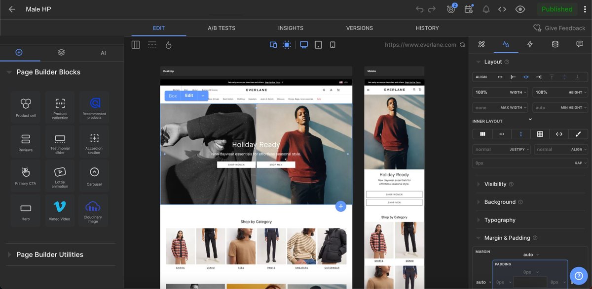 Everlane using Builder