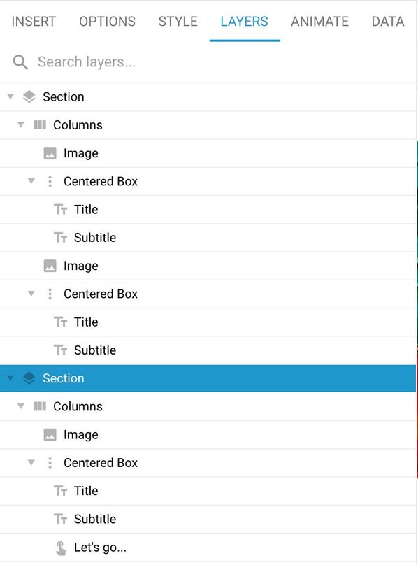 Screenshot of the Layers tab showing a dozen layers, with some nested within others.