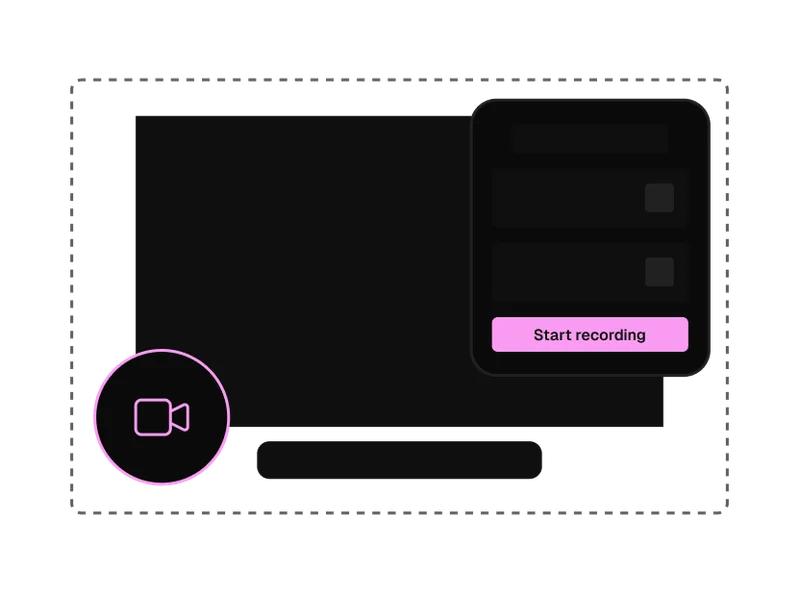 Clips app recording a screen with a start recording panel