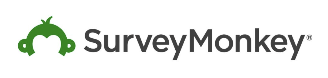 SurveyMonkey brand logo featuring a green stylized monkey icon next to the company name in grey text.