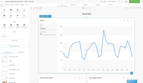Builder Theme Studio custom dashboards for Shopify storefronts