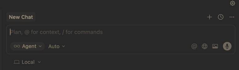 Cursor prompt box, showing a new chat screen.