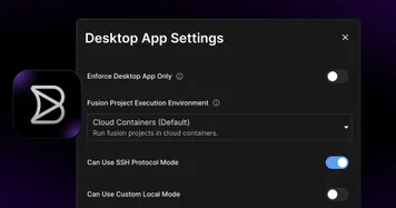 Fusion supports SSH in the Desktop App