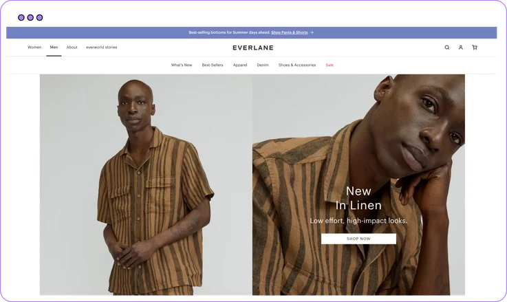 Everlane e-commerce website